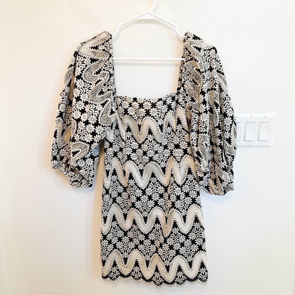 Cara Cara Montauk Scallop Eyelet Mini Dress, Size Small - Picture 5 of 11